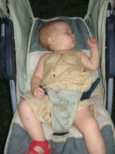 Hope crashed out at the party!